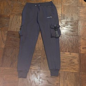 Men WORN ONCE grey Utility Buckle Sweatpants